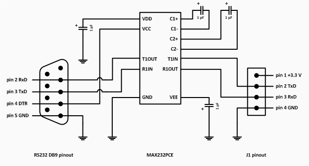 RS-232 TTL converter circuit